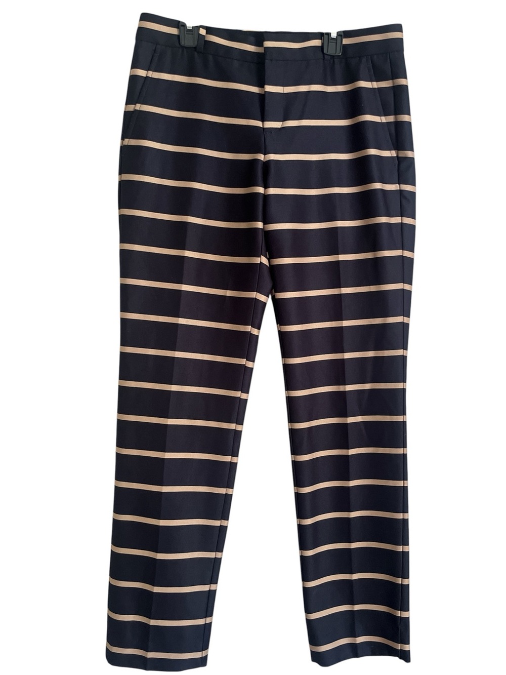BANANA REPUBLIC Ryan Horizontal Stripe Pants Size 6 Navy Beige Straight Leg